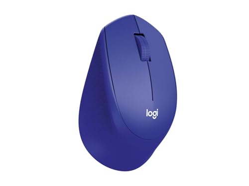 Logitech M331 Silent Plus Wireless Mouse, 2.4GHz with USB Nano Receiver, 1000 DPI Optical Tracking, 3 Buttons, 24 Month Life Battery, PC/Mac/Laptop - Blue