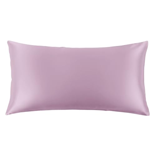 Image of THXSILK 100% Mulberry Silk Pillowcase for Hair and Skin, 22 Momme Grade 6A+ Mulberry Silk Pillow Case, Natural Silk Pillow Case Cover with Zipper, 1pc(California King Size 20 inchx40 inch, Light Purple)