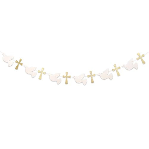 Eurteka Christening Dove and Cross Banner