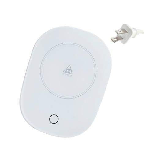 Mikinona 1Pc Coffee Mug Warmer Heating Coaster for Hot Beverages White Electric Milk Warmer Splash Design Present for Coffee Lovers Office Use