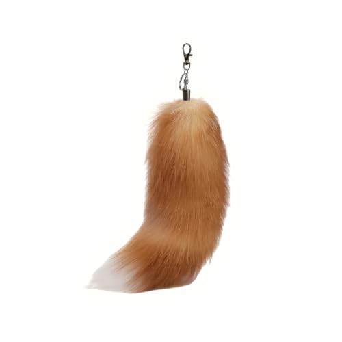 Fluffy Therian fox Tail Keychain - Soft Fur, Realistic Colors, Durable, Perfect for Cosplay, Renaissance Fairs