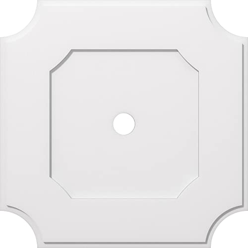 Image of Ekena Millwork CMP34LE-03000 Locke Architectural Grade PVC Contemporary Urethane Ceiling Medallions 34 inchOD x 3 inchID x 20 1 /4 inchC x 1 inchP