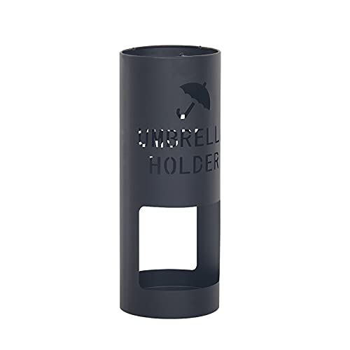 Porte-parapluie noir 50x20 cm en métal avec bac d'égouttage pour couloir