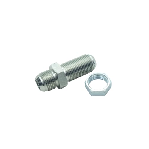 Image of 1 Piece 5 /8 Male JIC (7 /8''-14 Threads) Bulkhead Union Adapter Straight Hydraulic Steel Fitting Connector