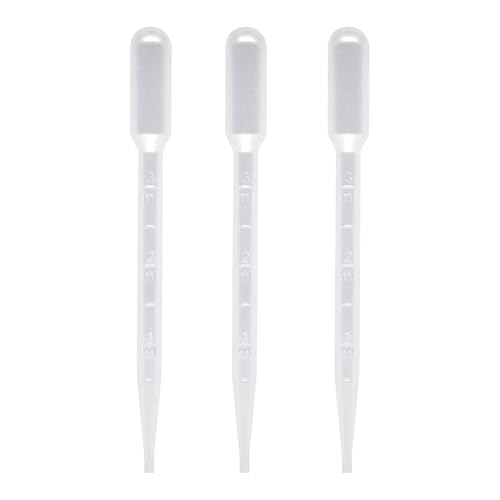 Image of Premium 3ml Transfer Pipettes(Pack of 100Pcs), Clear Plastic Graduated Dropper with 0.5ml Markings, Strong Suction Laboratory Pasteur Pipette for Liquid Transfer, Paint Crafts, Experiments