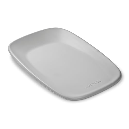 Nattou Wickelauflage 50x70 cm - Wickelauflage Abwaschbar und wasserdicht auf PU-Schaum - Leicht und weich Baby Wickelunterlage - Wickelmatte mit erhöhten Rändern - Grau