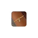 Picture of Decholly Gold Bracelets for Women Girls - 18K Gold Plated Letter Z Initial Bracelet 5 6 7 8 9 Year Old Girl Gifts Dainty Knot Bracelet Gold Initial Bracelets for Women Teen Girl Gifts Trendy Stuff