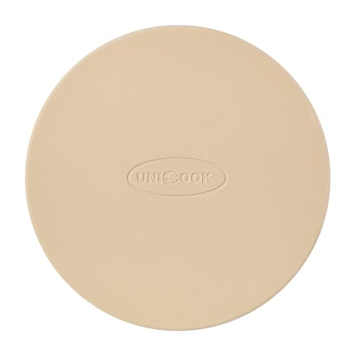 Unicook Round Pizza Stone 12 Inch, Cordierite Bread Baking Stone for Oven and Grill, Thermal Shock...