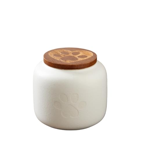 SENKAR ミニ骨壷 ペット遺骨対応 天然素材 手元供養 コンパクトサイズ 骨壷カバー付き 仏具用品 (180ml, イエロー) (500ml,ホワイト)