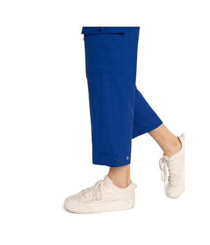 Liverpool Women's Cargo Mid-Rise Crop with Tab Hem Textured Stetch Woven4