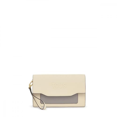TOUS Mujer Clutch Audree Saffiano BEIGE-GRIS Bolso