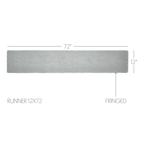 VHC-Brands-Burlap-Dove-Grey-Runner-Fringed-12×72 VHC Brands Burlap Dove Grey Runner Fringed 12×72