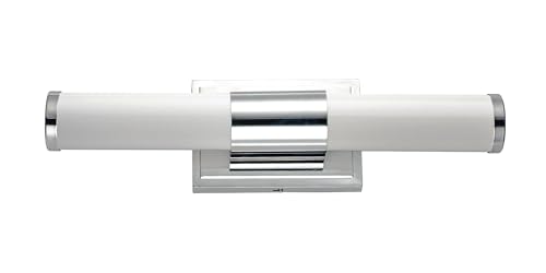 Image of Maxim Lighting Optic 18 inch 2-Light Bath Vanity Light | Polished Chrome Aluminum Finish | White Glass Shade | Transitional Indoor Light Fixture | Ideal for Bathrooms & Powder Rooms | 52114WTPC