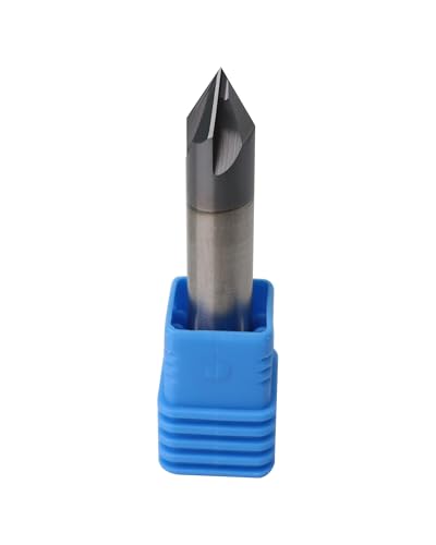Image of 3 /8 inch Solid Carbide Chamfer Mill, AlTiN Coating, 4 Flute, Chamfer End Mill for Medium Hardness Materials, Double End End Mill Bits, 60 Chamfer Angle, 3 /8 inch Shank Diameter
