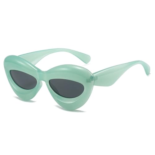 Lunettes de soleil de luxe rétro pour femme vert gris UV400