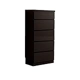 アルファタカバ 奥行30cm 薄型チェスト たんす タンス 引出し 完成品 木製 ランドリー収納 スリム 3color ホワイト/ブラウン/ナチュラル 日本製 国産 幅45cm 5段 薄型チェスト45cm幅5段（ブラウン）