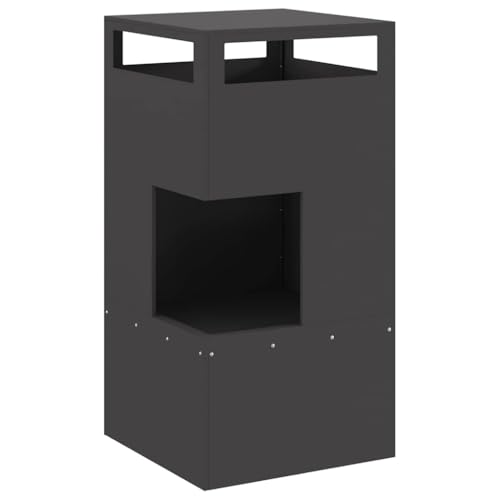 vidaXL fogón Negro 50 x 50 x 100 cm, de Acero Duradero. Calienta al Aire Libre, es Resistente al óxido Jardines y Balcones. Tiene un diseño Industrial y Funciona con leña. Ideal para