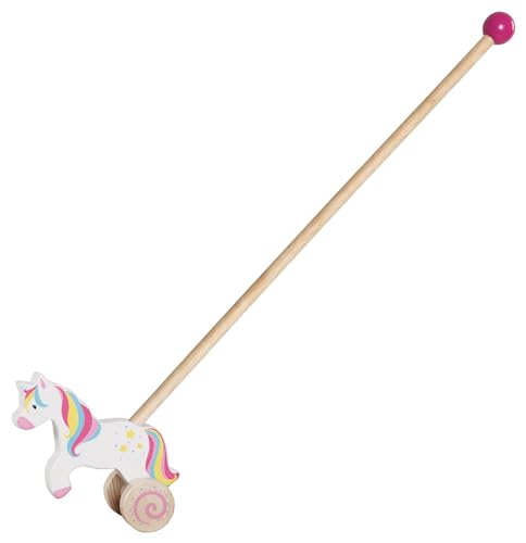 Licorne coulissante en bois Goki 17 cm petit jouet à pousser bébé