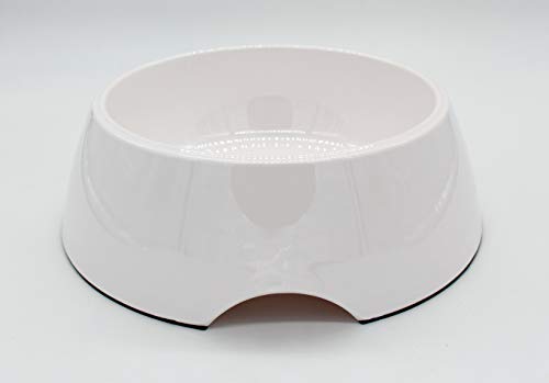 Image of The Pets Company Stainless Steel & Melamine Dog Feeding Bowl| Food Bowl for Dogs and Cats, 940 Ml, Large, White
