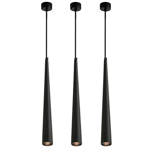 IOPILJKL Lámpara Colgante LED de Aluminio, Tubo Largo, lámpara Colgante para el hogar, Techo, suspensión Interior, luz cónica, para Restaurante, proyector, Cilindro, luz Colgante (luz cálida 3000 K) Cover