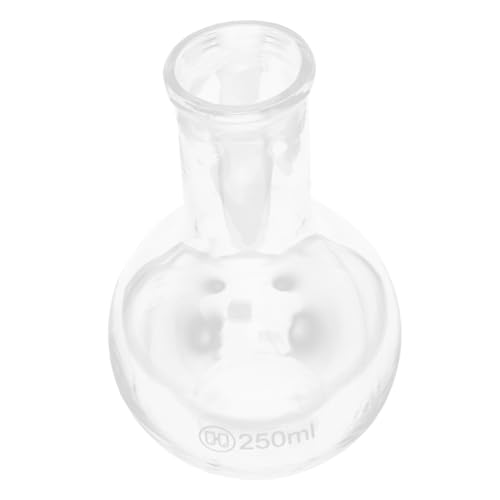 SOLUSTRE Glass Flask for Lab Use 250ml Chemistry Flask Flat Bottom Heat Resistant and Sturdy for Experiments