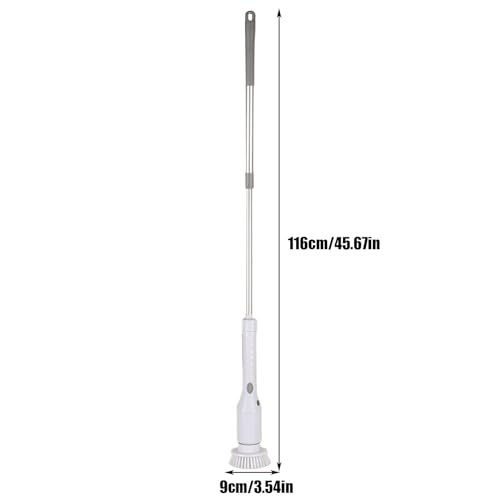 Electric Scrubber for Cleaning | Electric Rotating Brush Cleaner for Bathroom - Rechargeable Long Handle Scrubbing Tools Tile Detailing Supplies for Bathtub Toilet Kitchen - Image 4