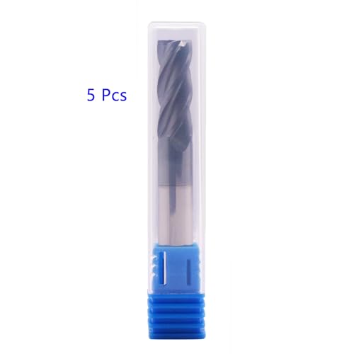 Image of 4 Flute Solid Carbide Square End Mill Set(5Pcs, 5 /16 inch), AlTiN Coated | 35 Helix, 5 /16 inch Cutting Dia, 5 /16 inch Shank Dia, 13 /16 inch LOC, 2-1 /2 inch OAL For Milling Alloy Steel, Hardened Steel, Iron, Copper