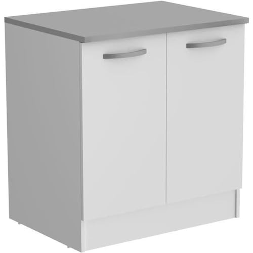 Meuble Sous évier - L 80 X P 60 X H 86 - Gamme Eko - Blanc