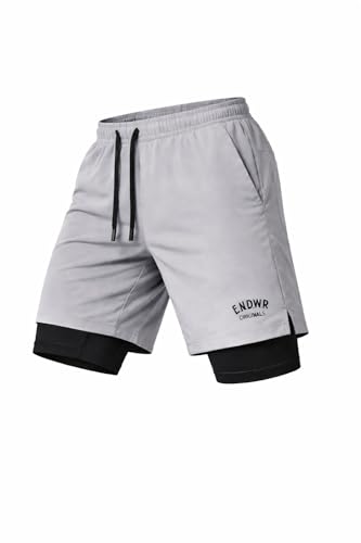 Endeavour wear 2 in 1 active dual shorts for men with inner linin...
