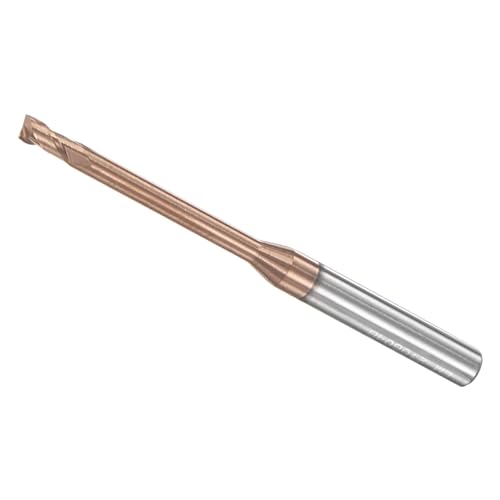 CoCud Vierkantstirnfräser, 2,5 mm x 25 mm Schneiden, Langhals, Titan (Nano-Scale) beschichtetes Hartmetall, 2 Schneiden CNC-Fräser-Bits - (Anwendungen: für Edelstahl, Gusseisen, Metall)