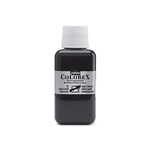 PÃ©bÃ©o - Colorex Ink 250 ML Black - Colorex Watercolour Ink PÃ©bÃ©o - Velvet Effect Ink Colour - Multi-Tool Drawing Ink All Supports - 250 ML - Black