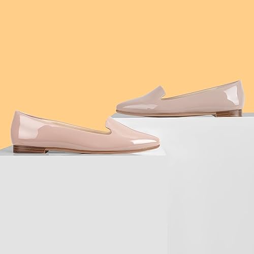 Image of MUSSHOE Black Flats for Women Pointed Toe-Comfortable Business Casual Work Shoes, Dressy Suede Slip On with Memory Foam for Office, Teacher & Standing All Day
