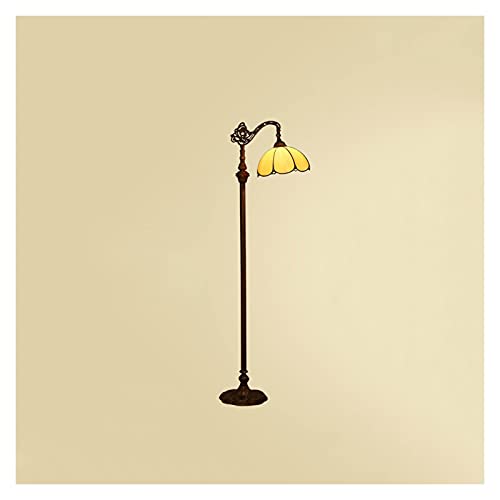 lampadaire Lampe de plancher Vintage, lampe debout avec abat-jour en verre, lampe de pôle haute pour chambre salon salle de cuisine bureau salle à manger lecture, interrupteur de pied sur / hors pied