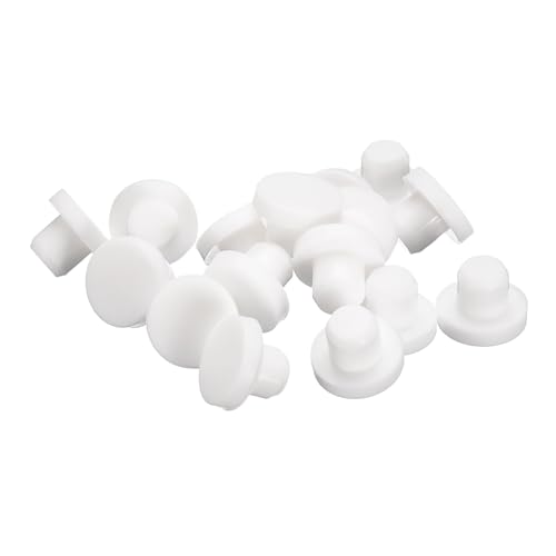 Image of uxcell 32 Pieces White Rubber Stopper, 11mm Plug Holes for 10.5-10.8mm /0.41-0.42 inch Hole