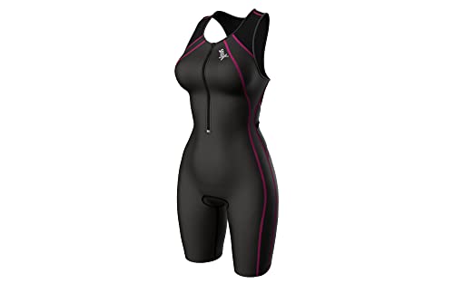 SPARX Triatlo feminino triatlo corrida ciclismo natação corrida, Costuras rosa e pretas, GG