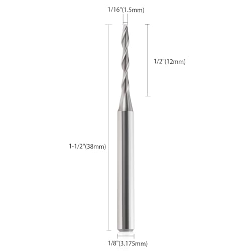Image of Ball Nose End Mill CNC Router Bits, 1 /8 inch Shank 1 /16 Cutting Dia for CNC Machine Milling Toos Router Bits Spiral Milling Cutter Engraving Carving Tool for MDF Acrylic Wood PVC (5)
