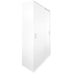 Somnia - Armario de Dos Puertas Correderas con Altillo Modelo Elenor para Dormitorios de Matrimonio e Infantiles, Color Blanco, Medidas: 100 cm (Ancho) x 200 cm (Alto) x 50 cm (Fondo)