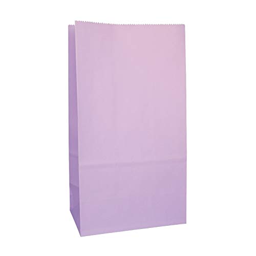 Party Favor Bag - 50 Pack Light Purple Lavender Color Paper Kraft Lunch Gift Treat Bags Ideal for Baby Shower, Birthday Party, Craft Projects, Gift Bags