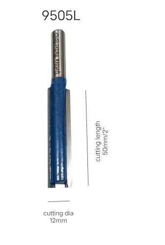 Image of Golden bullet pro straight Router bit 50mm /2 inch long ,with 8mm shank | (9505L (cutting dia 12mm X cutting length 50mm))