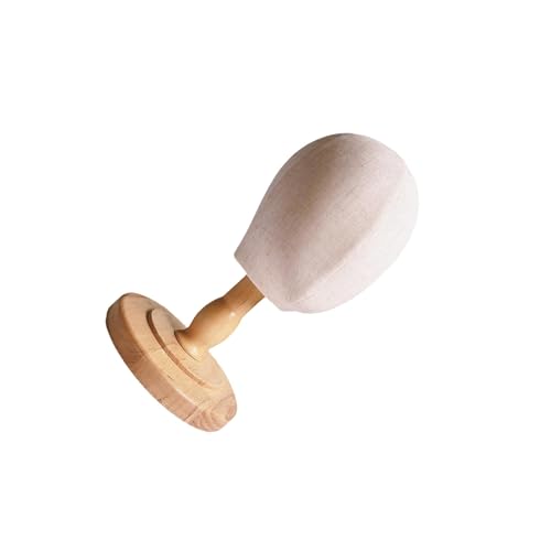 Présentoir à perruques beige de 50 cm en modèle de tête de mannequin robuste