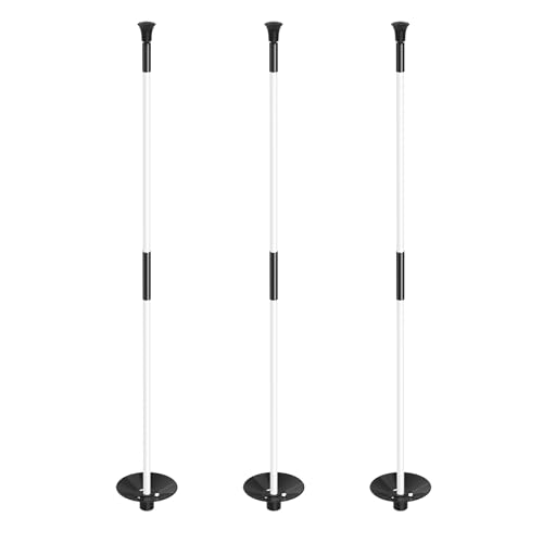 KINGTOP Golf Flagstick Mini Practice Putting Green Flag Stick for Yard Pole | Pin | Flagpole Portable 2-Section Design 3 Foot 3-Pack White