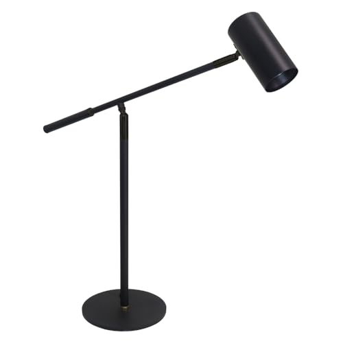 ENOVALITE moderne Tischleuchte SPOT, schwenkbar, GU10 Fassung, Aluminium, schwarz - Design Tischlampe Leselampe Strahler Schreibtisch Büro