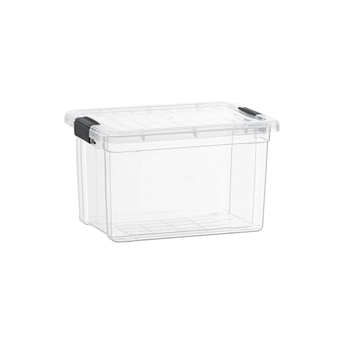 Superio Mini Deep Storage Organizer Bin with Lid X-Deep Small Clear Storage Box with Latch for Home...