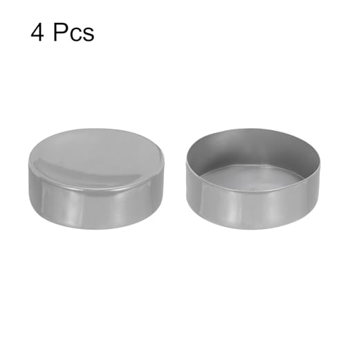 Image of uxcell 4pcs Rubber End Caps 150mm ID Vinyl Round End Cap Cover Screw Thread Protectors Light Gray, 50mm Height