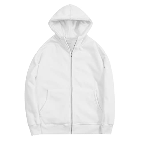 Ladigasu Casual Crewneck Sweatshirt Women Long Sleeve Hooded Sweatshirt Solid Fleece Lined Zip Up Jacket Pullover With Pocket #TOP8