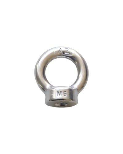 IMSCREWS M6-1.0 Eye Nuts 304 Stainless Steel Polished Female Threaded Ring Shape Nut for Home Repairs and Hanging Projects 4 Pack