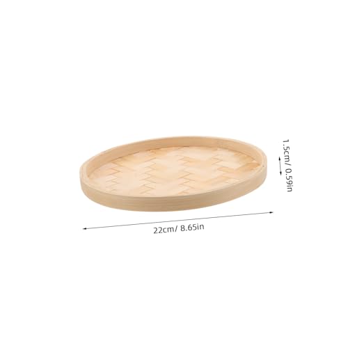 MAGICLULU Handmade Round Bamboo Woven Tray Artistic Dustpan Plate Decorative Wall Hanging for Rustic Home Decor and Dessert Display Natural Bamboo Basket - Image 3
