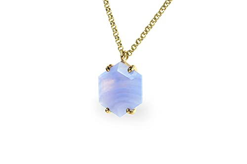 Collier agate bleue dentelle vermeil pour femme adepte de bijoux artisanaux