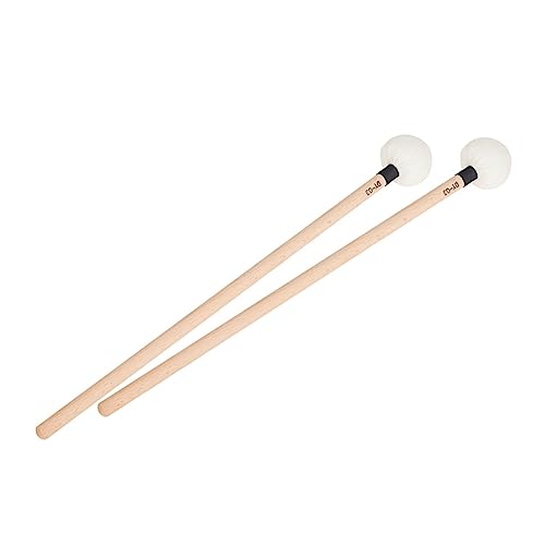 2 piezas de baquetas de felpa con mango de madera para percusión negro miniatura 7