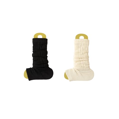 Image of 2 Pairs Women's Fashion Leg Warmers Winter Warm Knit Long Boot Socks Slouch Knee High 80s for Party Gifts